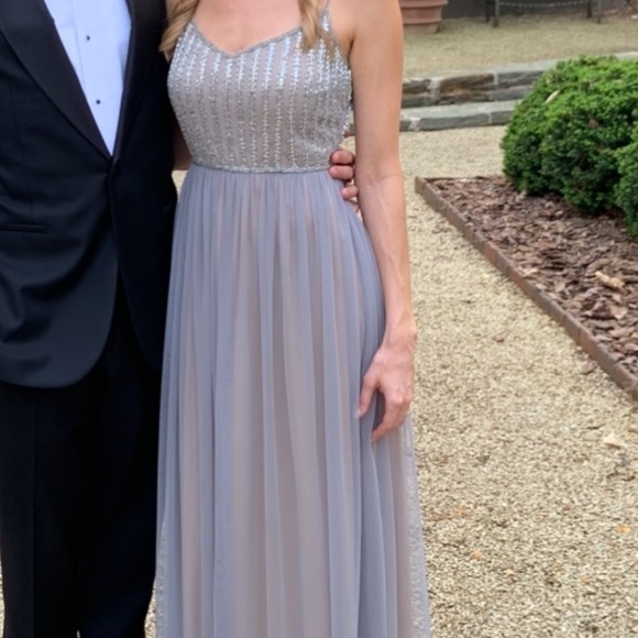 Adrianna Papell Lavender/Gray Gown - Picture 2 of 8